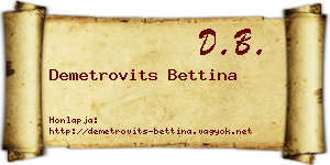 Demetrovits Bettina névjegykártya