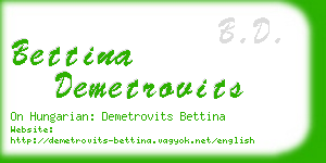 bettina demetrovits business card